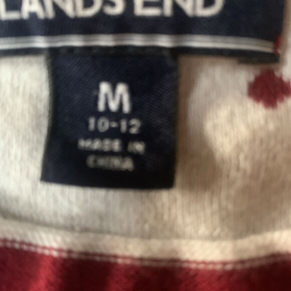 Lands End Girls‎ Medium Sweater Red With White Hearts - Picture 6 of 9